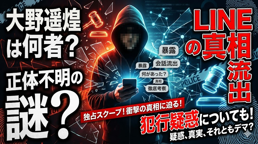 大野遥煌は何者？line流出の真相と犯行疑惑についても！